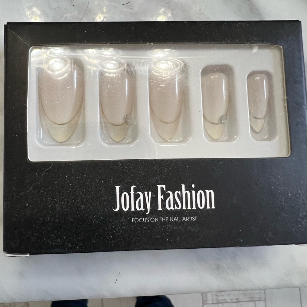 BNIB press on nails French with rhinestone